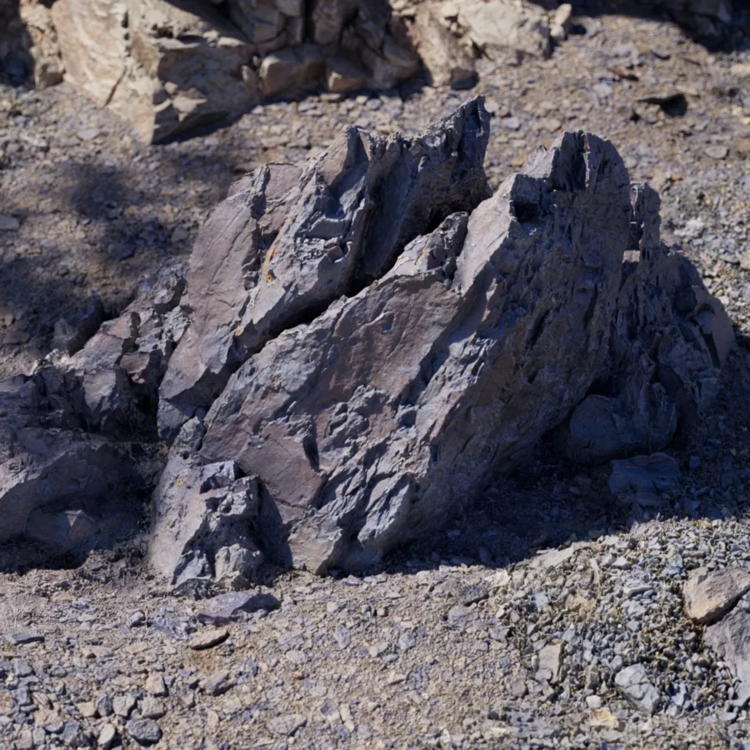 Ground Rock Low Poly Photorealistic Asset