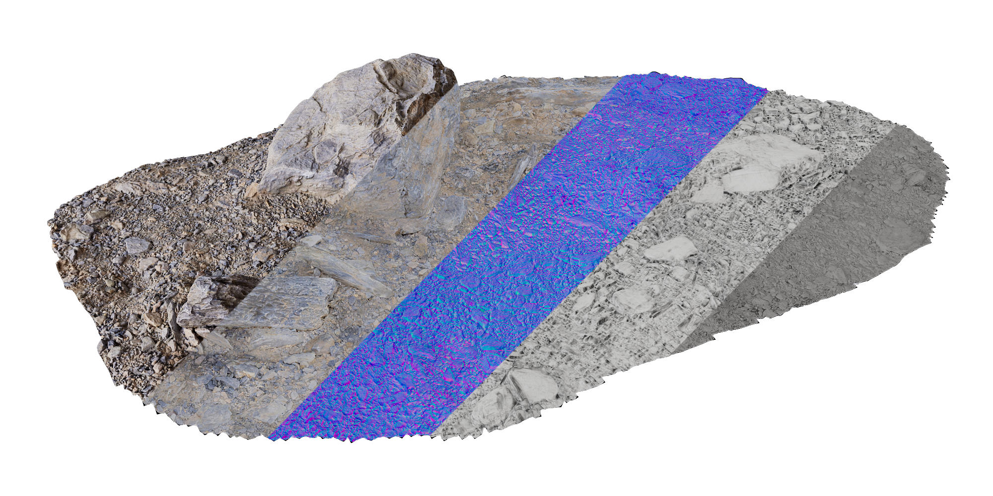 Ground Rock 3D Model for Games and VFX