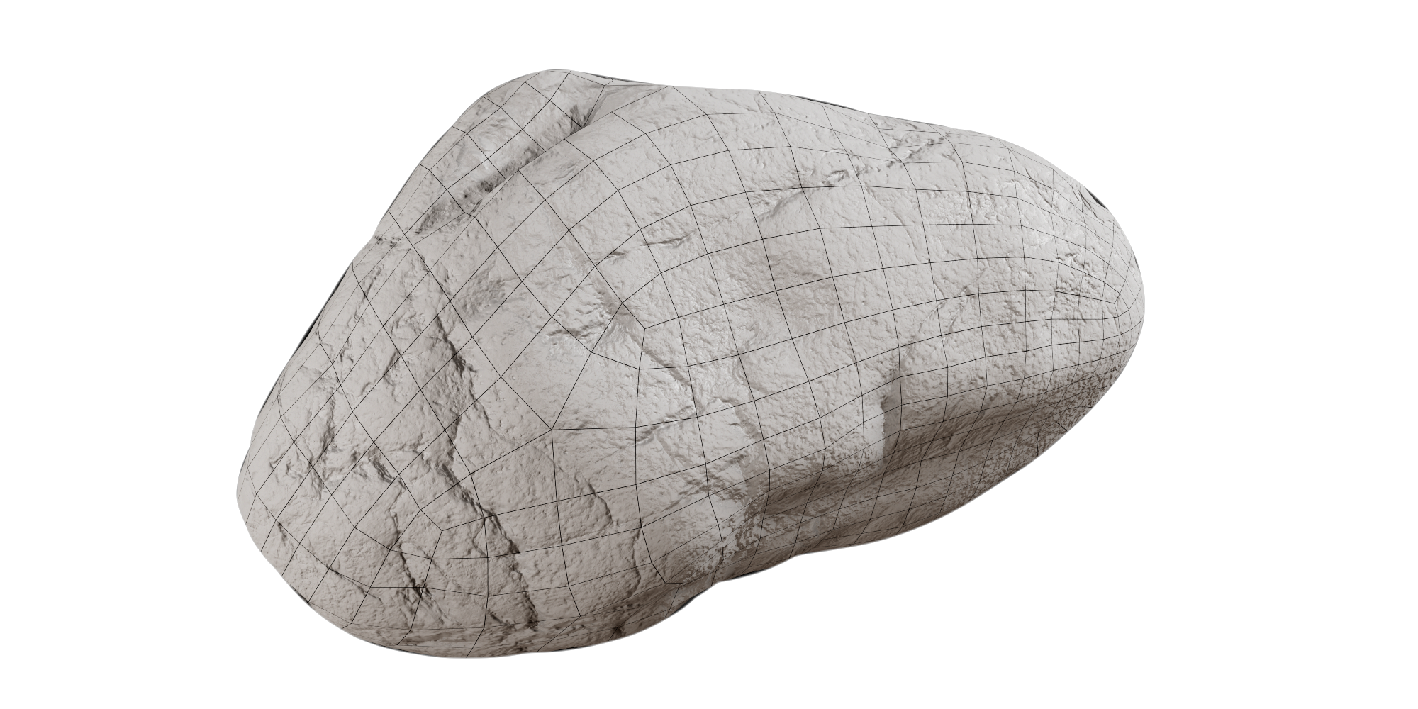 Low Poly River Stone for Games